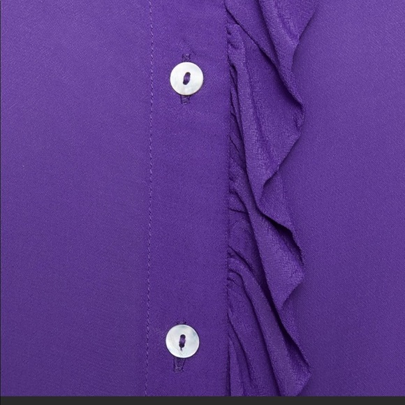 Zara purple flowy Viscose blouse shirt designer clone - Picture 9 of 16